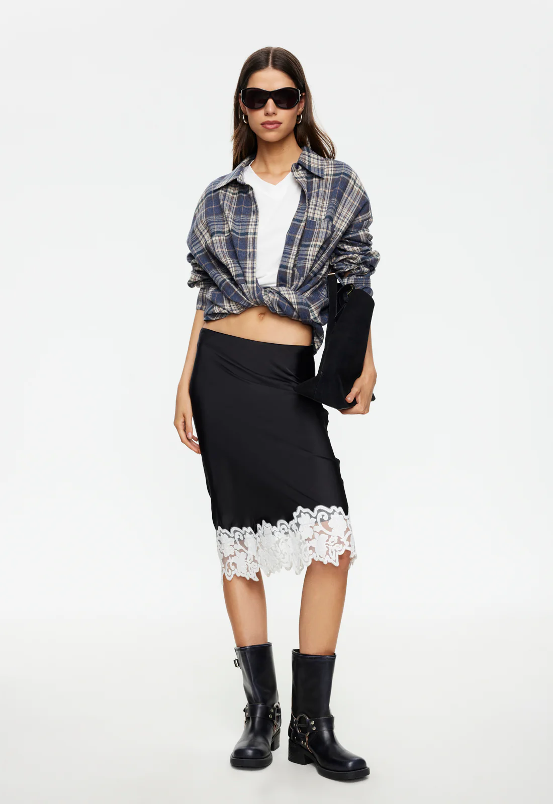 ANCHORED MIDI SKIRT - NOIR - Image 2
