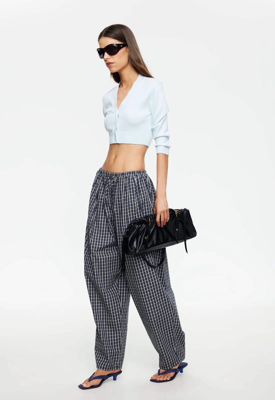 AURA PANT - NAVY LEMON PLAID - Image 3