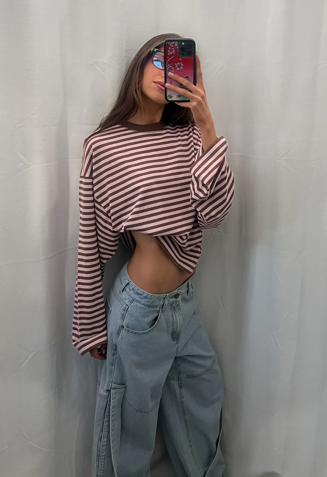 BLOOM LONG SLEEVE - CHOCOLATE BLUSH STRIPE - Image 6