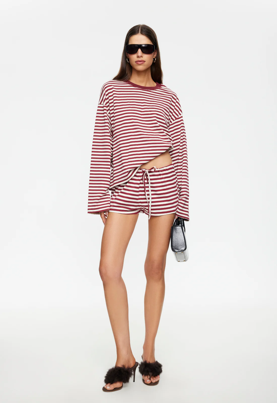 BLOOM LONG SLEEVE - WINE STRIPE - Image 2