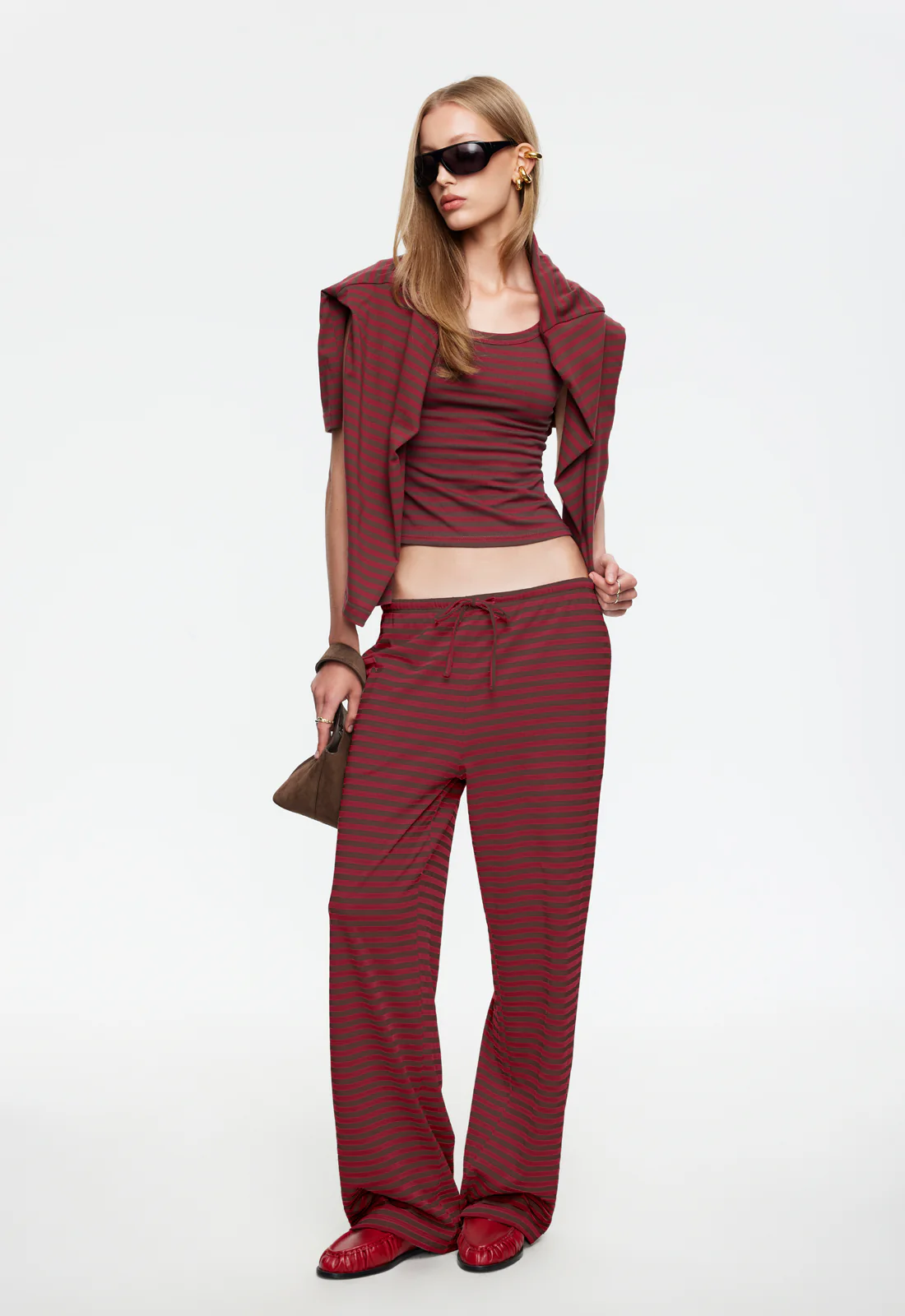 BLOOM PANT - CHOCOLATE WINE STRIPE - Image 2