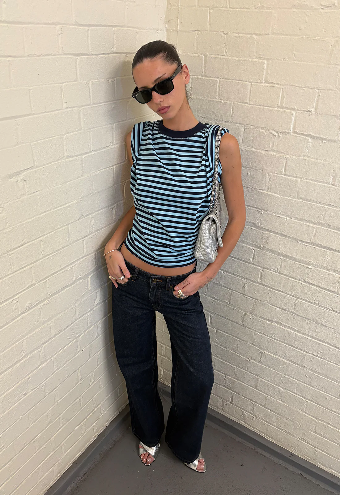 BLOOM SHORT SLEEVE - NAVY SEA STRIPE