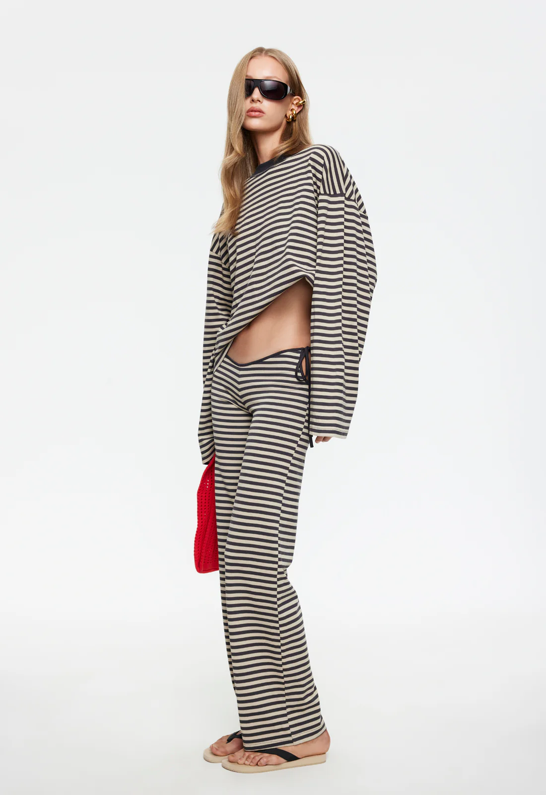 BLOOM TIE PANT - SLATE STRIPE - Image 4