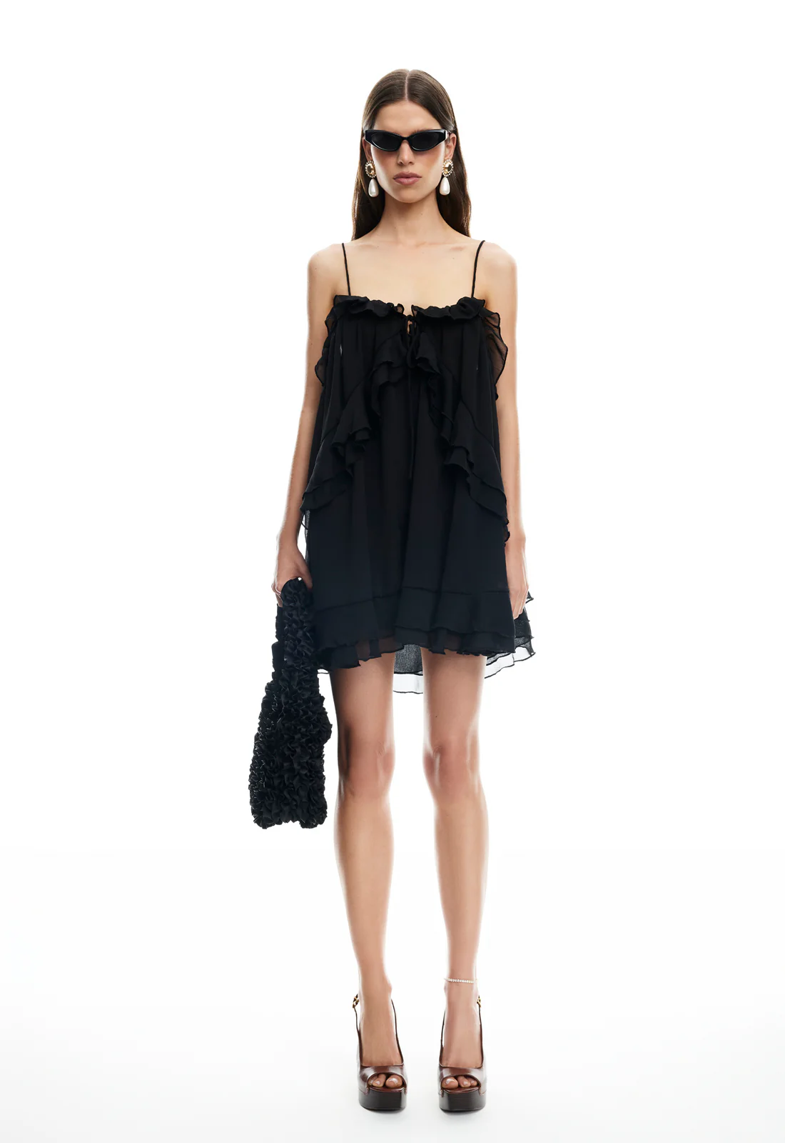 ETHEREAL MINI DRESS - OBSIDIAN - Image 3
