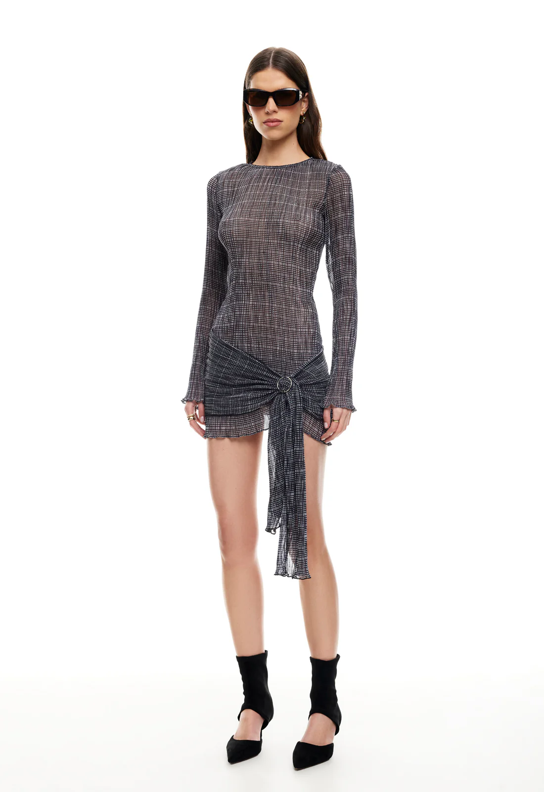 FORD MINI DRESS - NOIR PLAID - Image 3