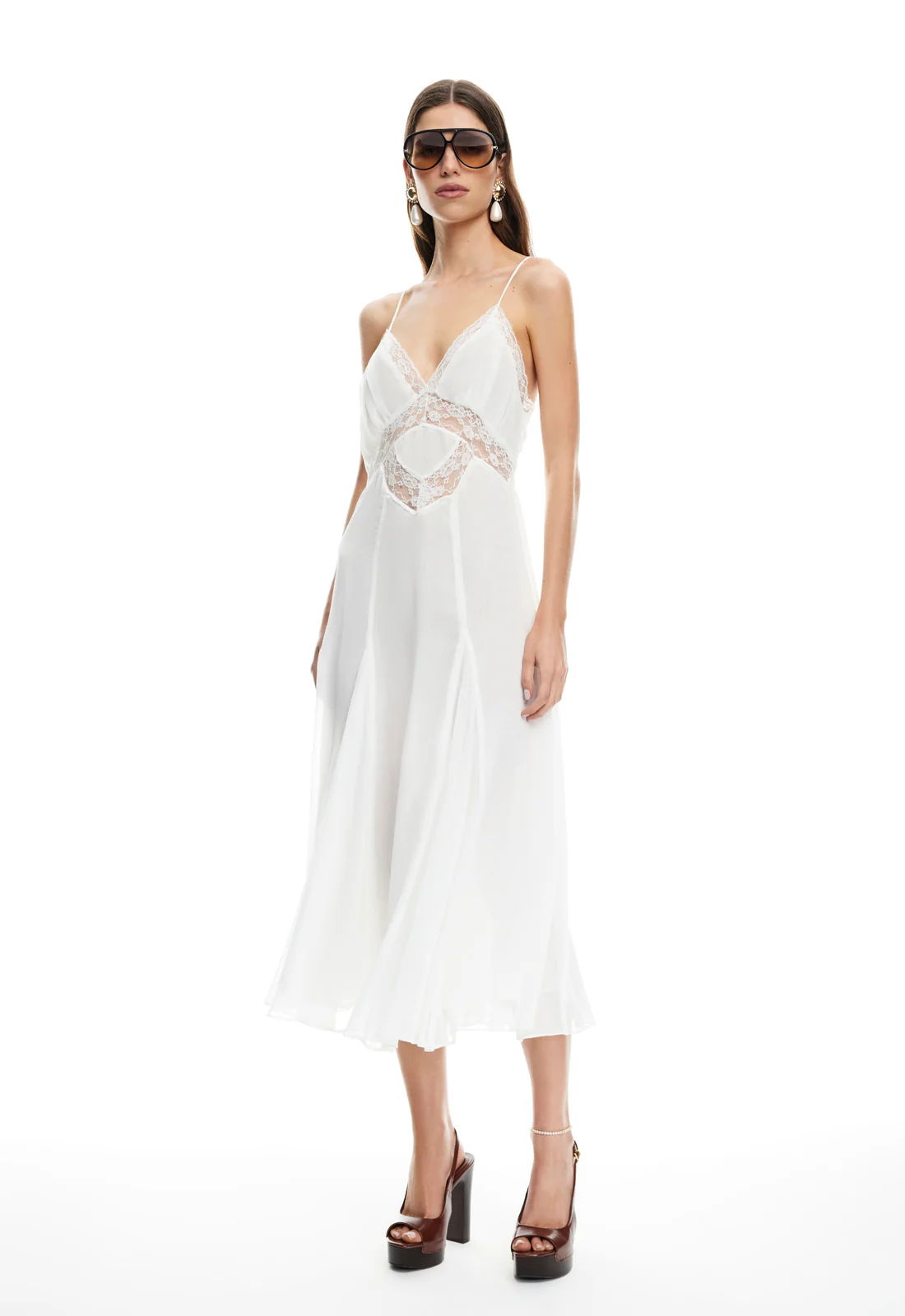 HARMONY MIDI DRESS - PEARL - Image 3