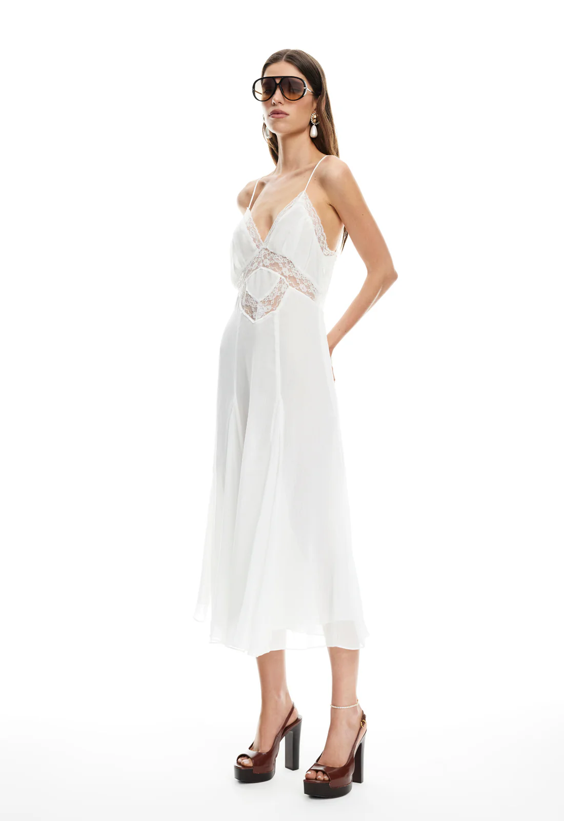 HARMONY MIDI DRESS - PEARL - Image 4