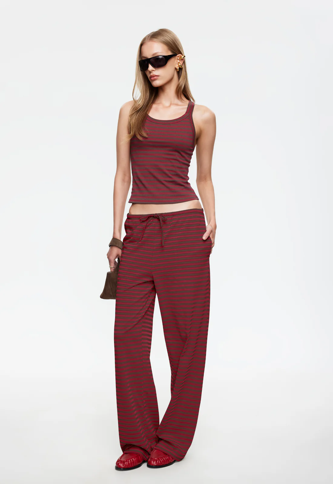 LUCKY CAMI - CHOCOLATE WINE STRIPE - Image 3