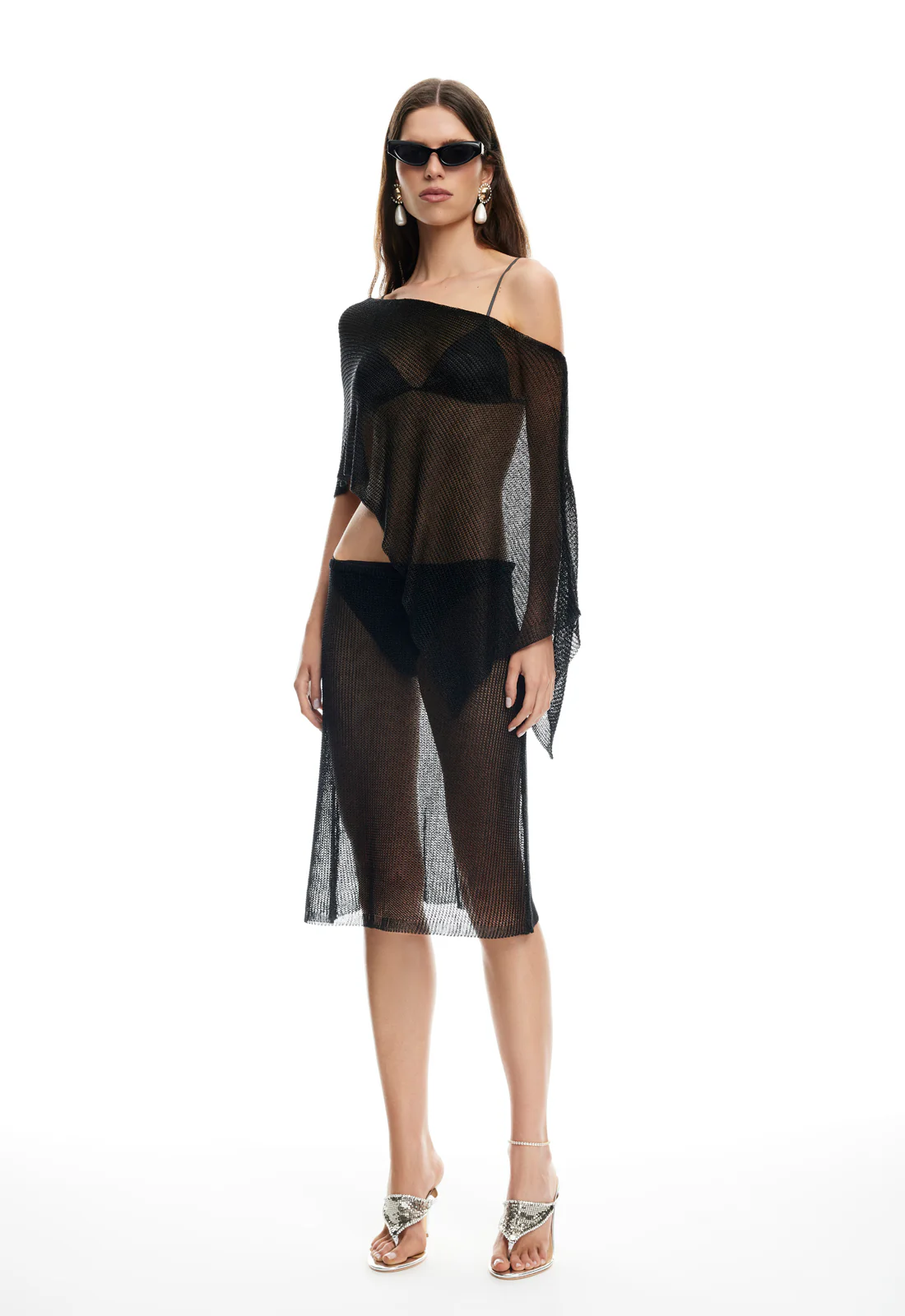 LUMINOUS MIDI SKIRT - OBSIDIAN - Image 4