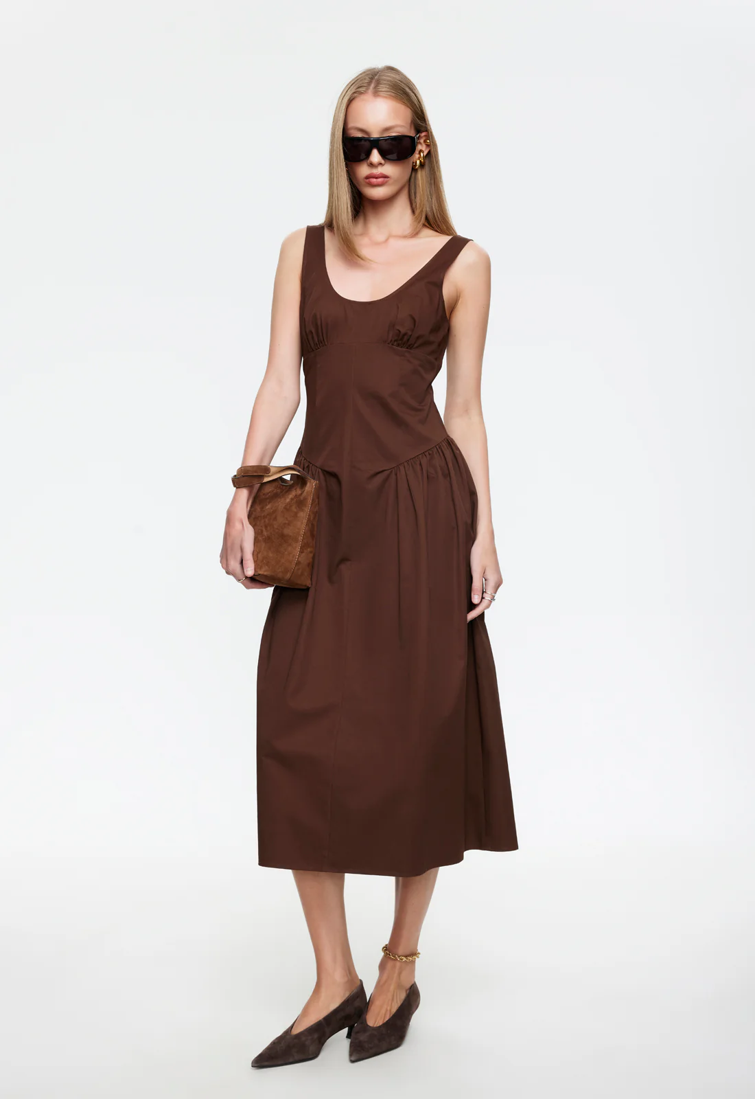 LUNA ROSA MAXI DRESS - CHOCOLATE - Image 2