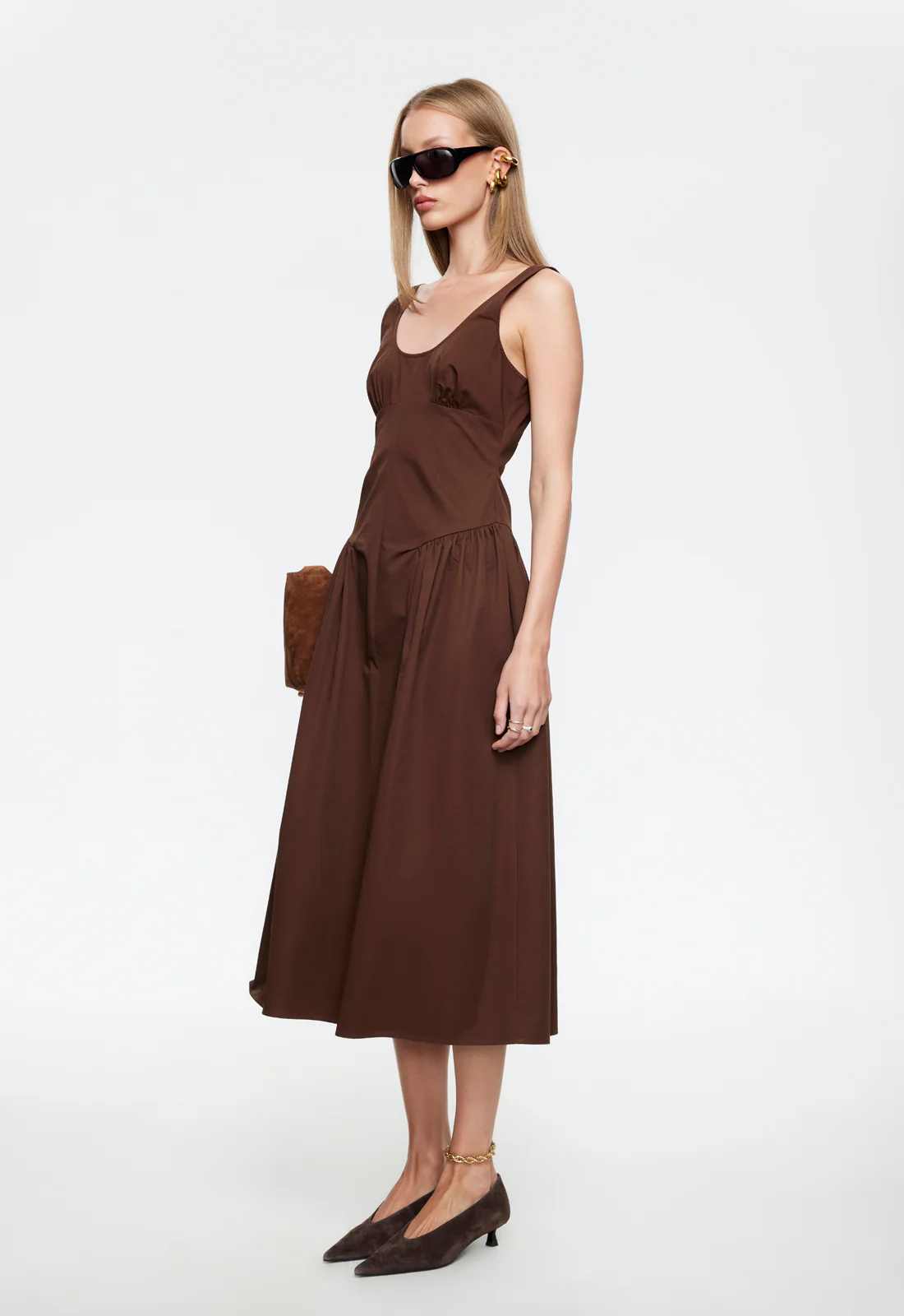 LUNA ROSA MAXI DRESS - CHOCOLATE - Image 3