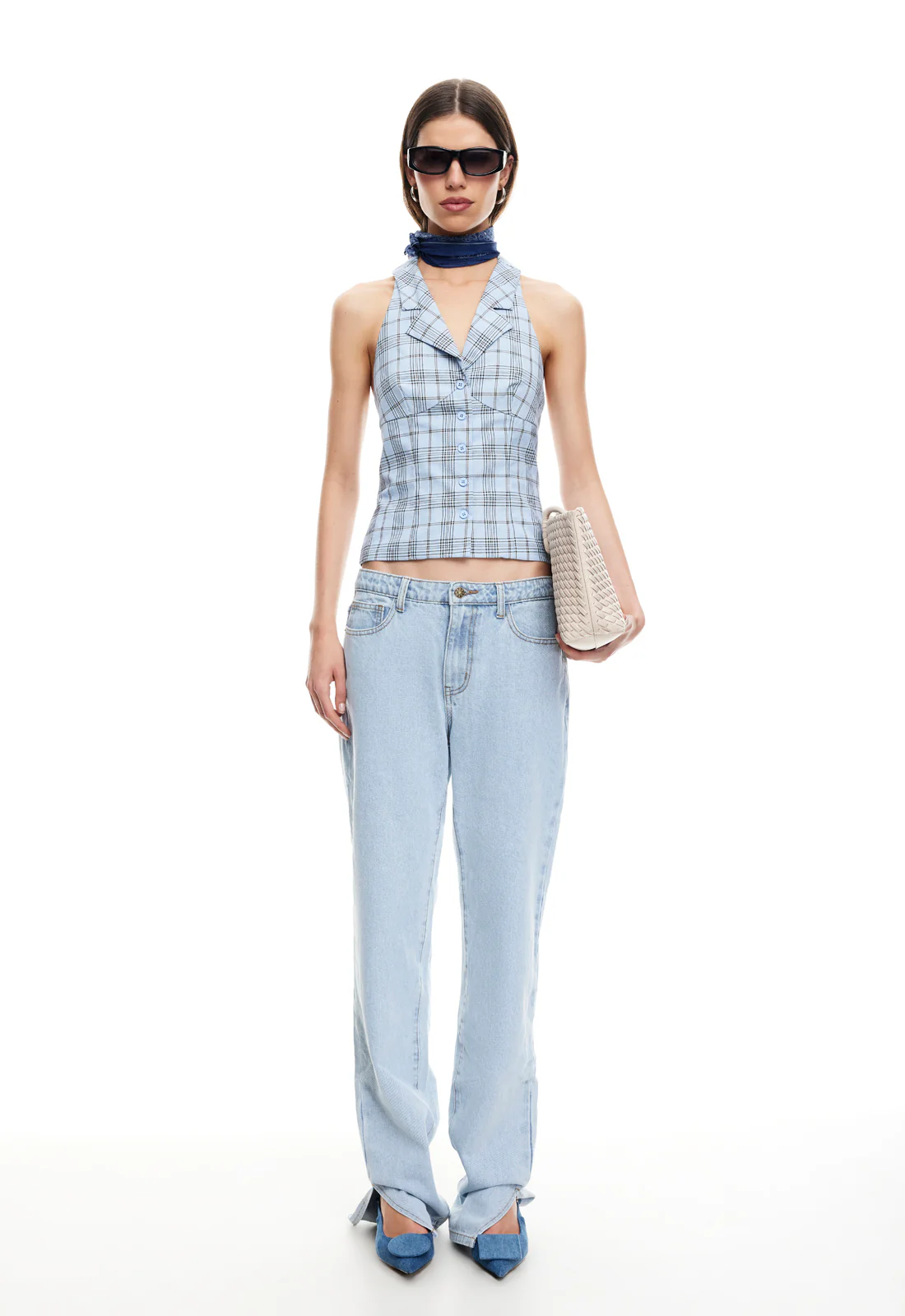 LURE TOP - BABY BLUE PLAID - Image 3