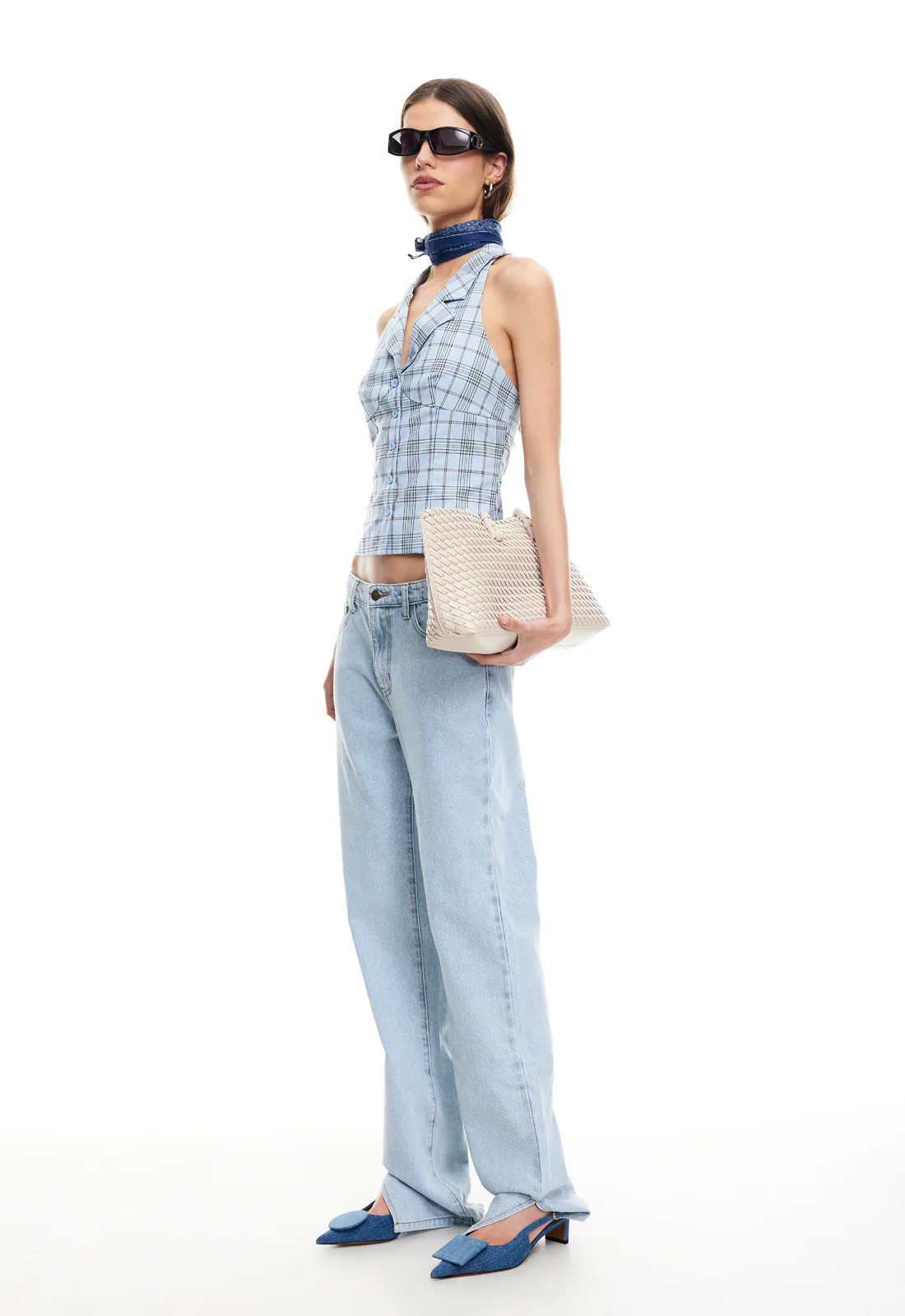 LURE TOP - BABY BLUE PLAID - Image 5