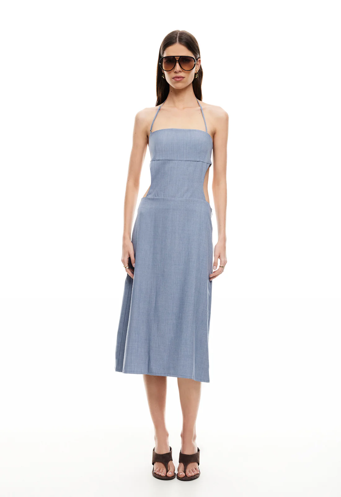 MOONLIT MIDI DRESS - SLATE BLUE - Image 3