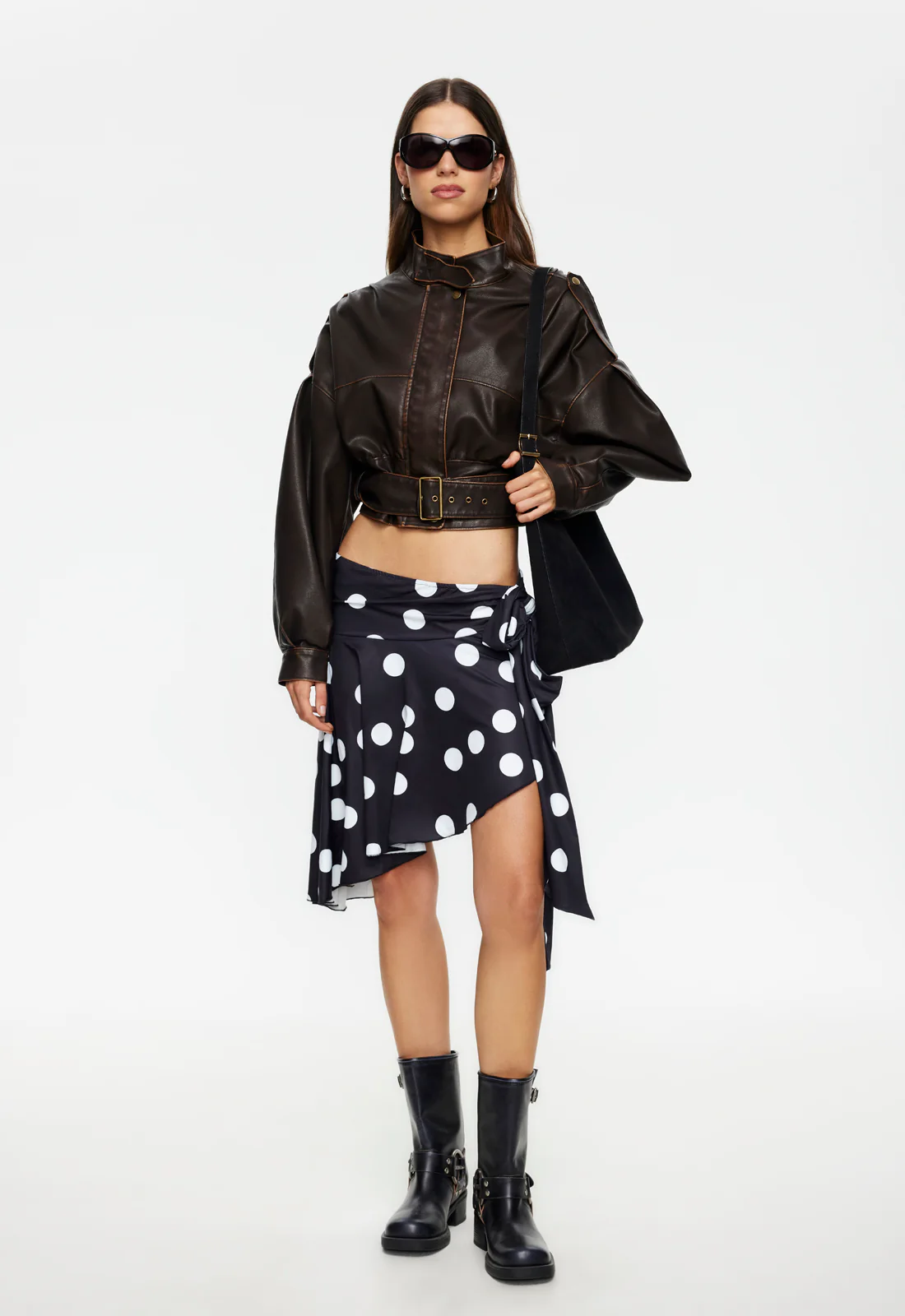 SAFARI MIDI SKIRT - NOIR POLKA - Image 2