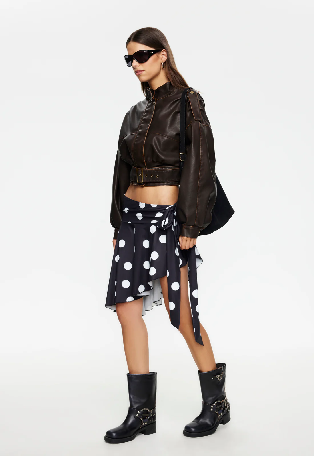 SAFARI MIDI SKIRT - NOIR POLKA - Image 3