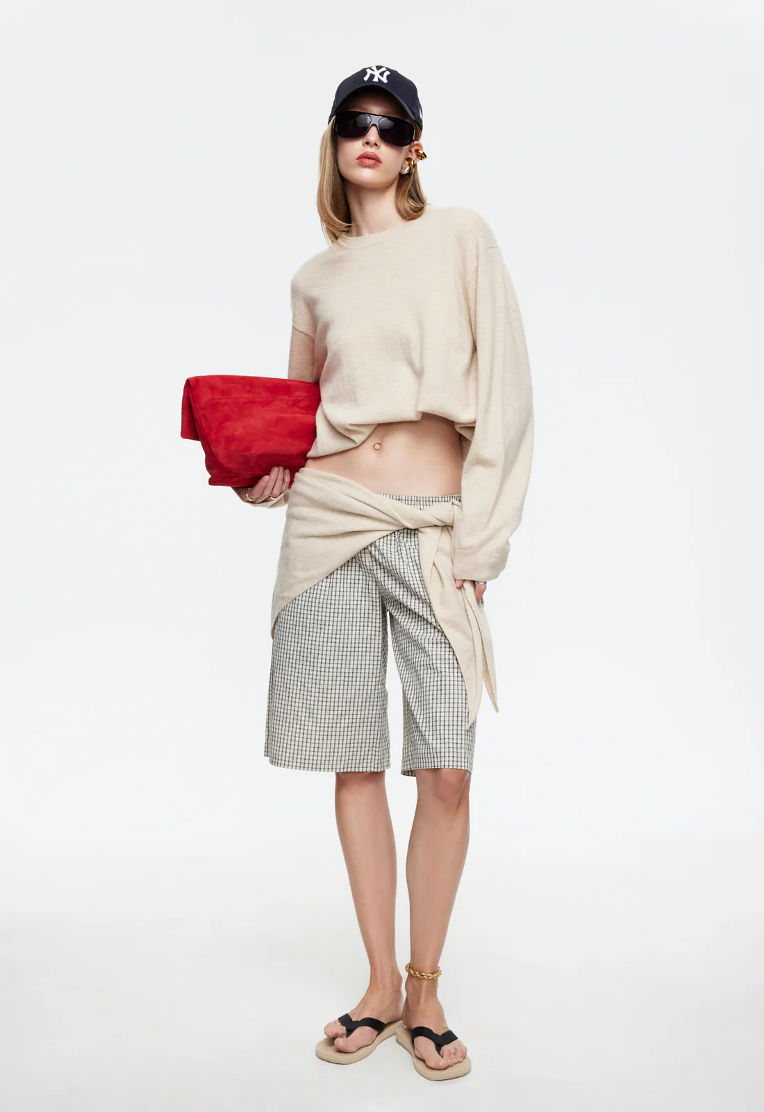 SEVIGNEY LONG SHORT - CREAM CHECK - Image 3