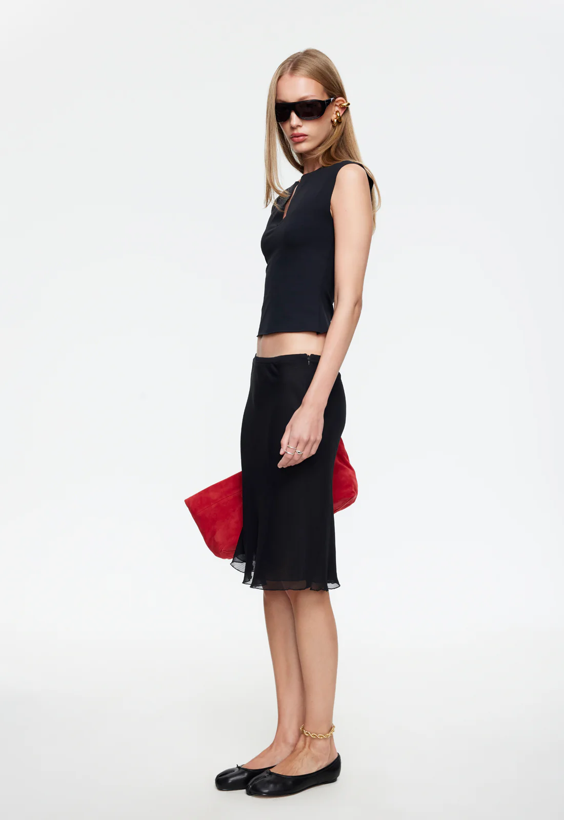 SHORELINE MIDI SKIRT - OBSIDIAN - Image 3