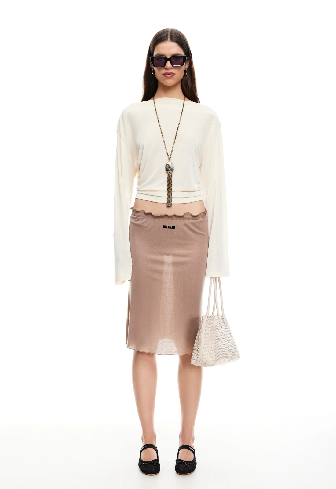 SIREN MIDI SKIRT - TAUPE - Image 2