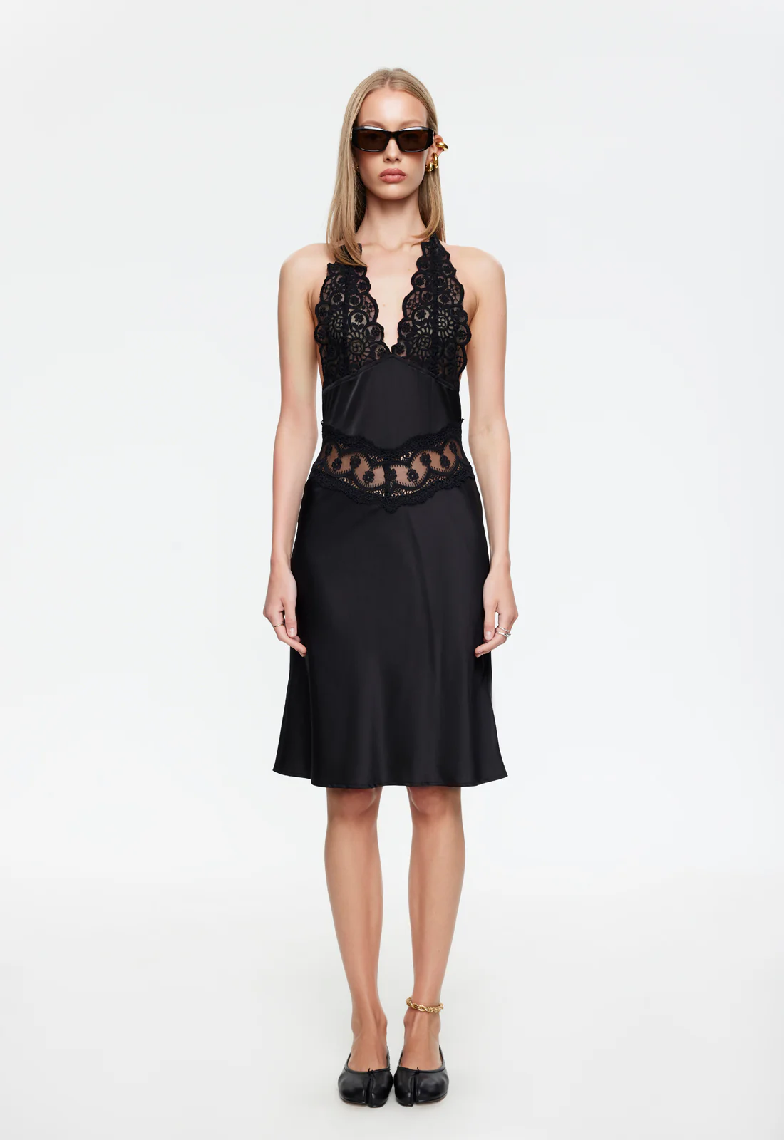 SOLANA MIDI DRESS - ONYX