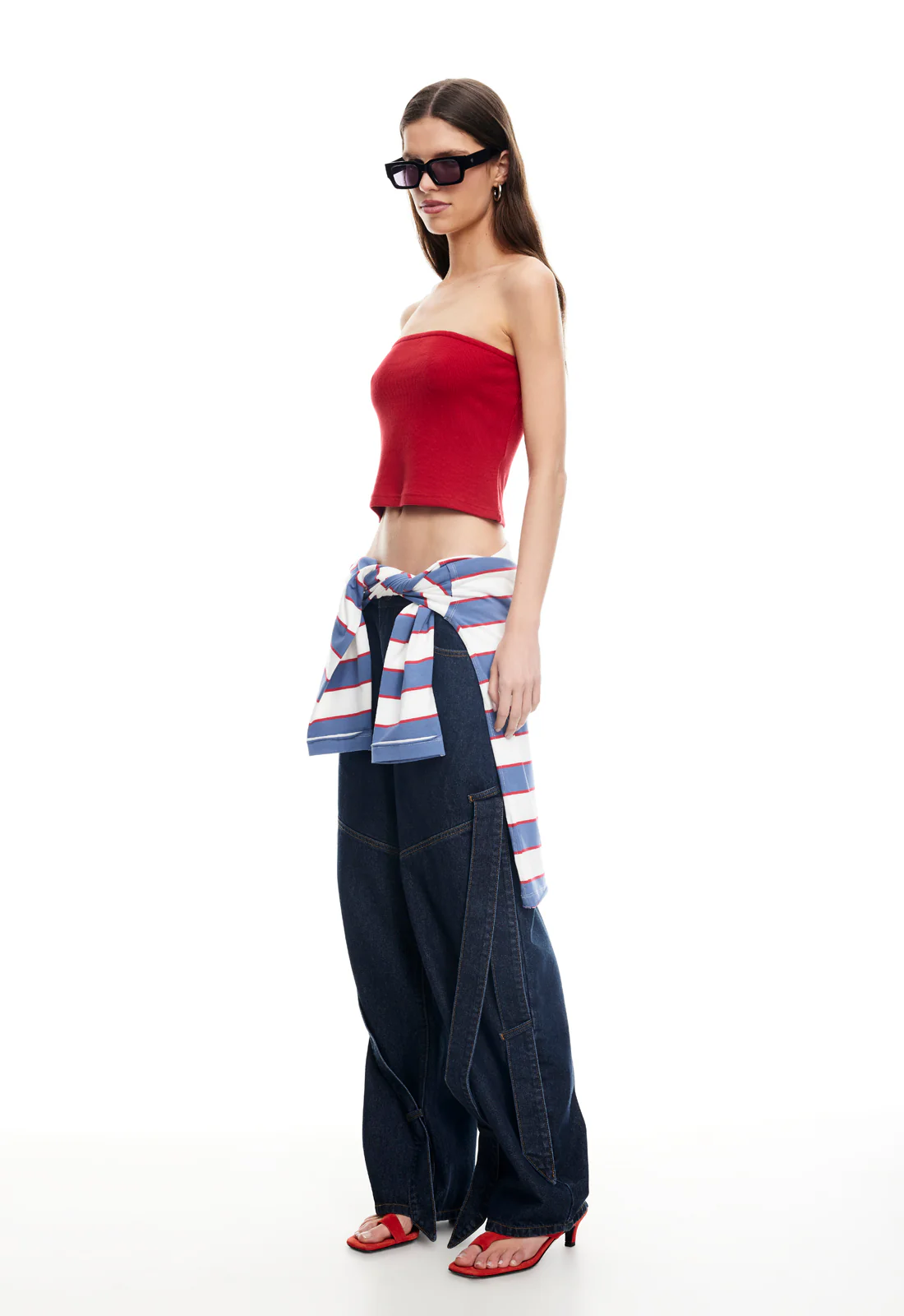 SWAY STRAPLESS TOP - TOMATO - Image 4